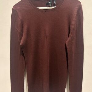 Theory Ribbed Long Sleeve Merino Wool Sweater Size Large